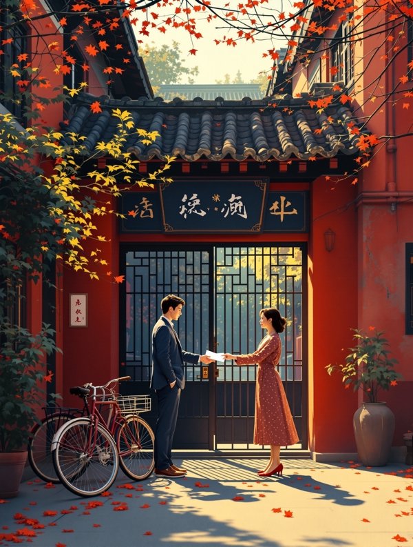 影片《第一封信》海报，发生在北京的爱情电影作品